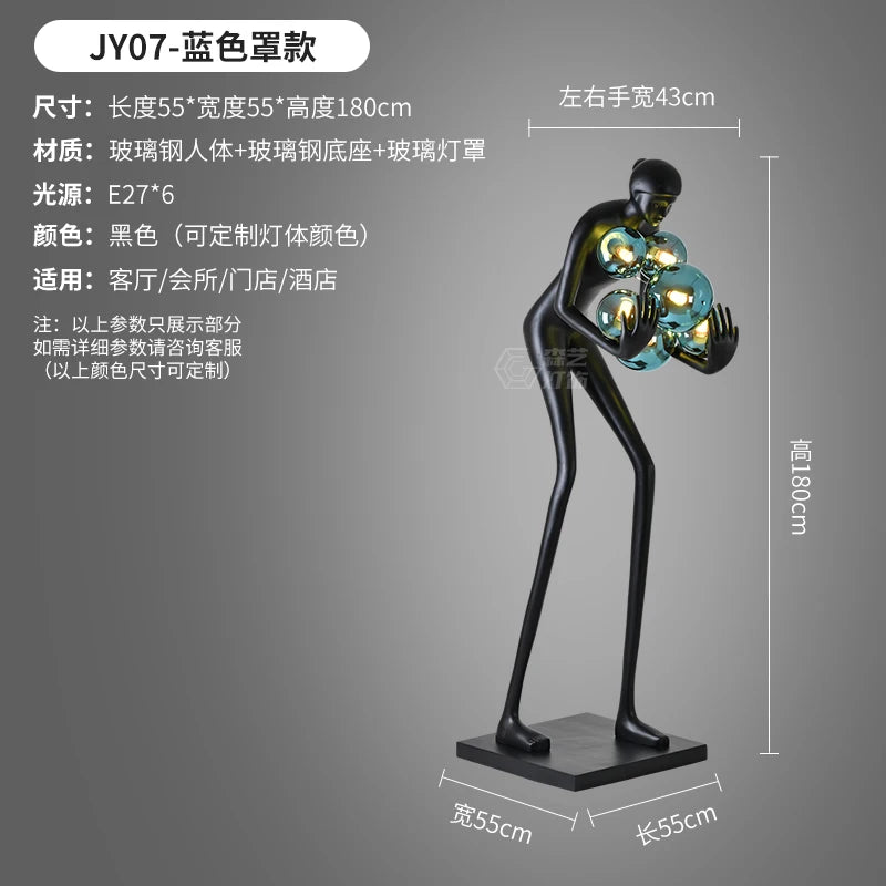 Humanoid Art Sculpture Fall Floor Lamp Living Room Light Luxury Design Sense Modern Creative Modeling Floor Lamp