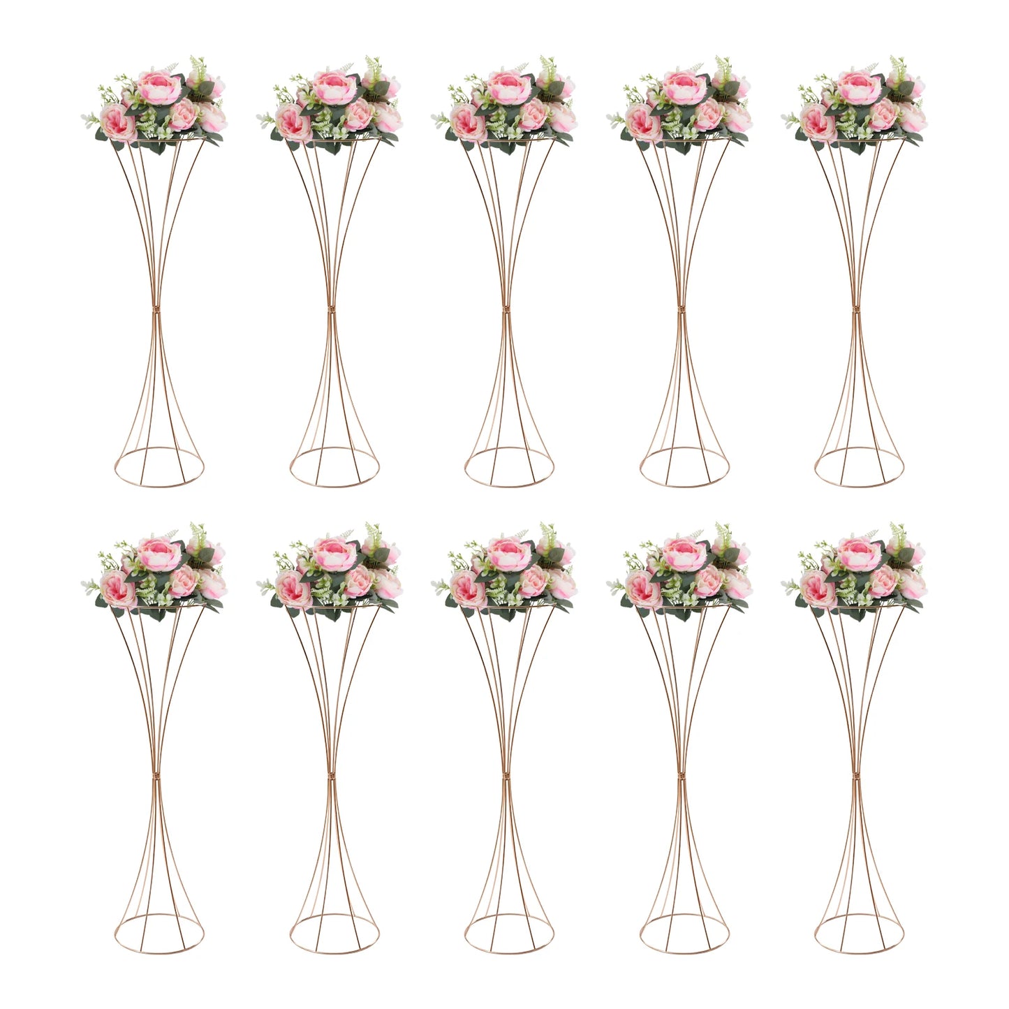 10 Pcs Set 80cm Tall Vase Trumpet Vases Flower Stand Home Decor Wedding Top Centerpiece Decoration Floor Large
