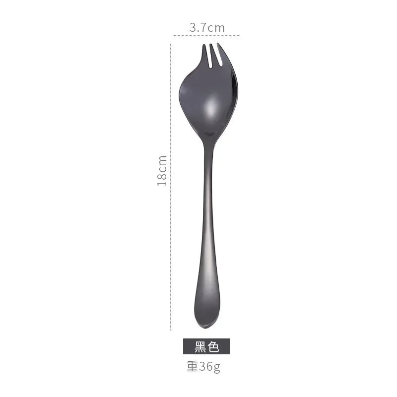 Salad Spork Stainless Steel Spork One Scoop Creative Salad Spoon Fruit Fork Dual-purpose Spork Kichen Accessories utensils