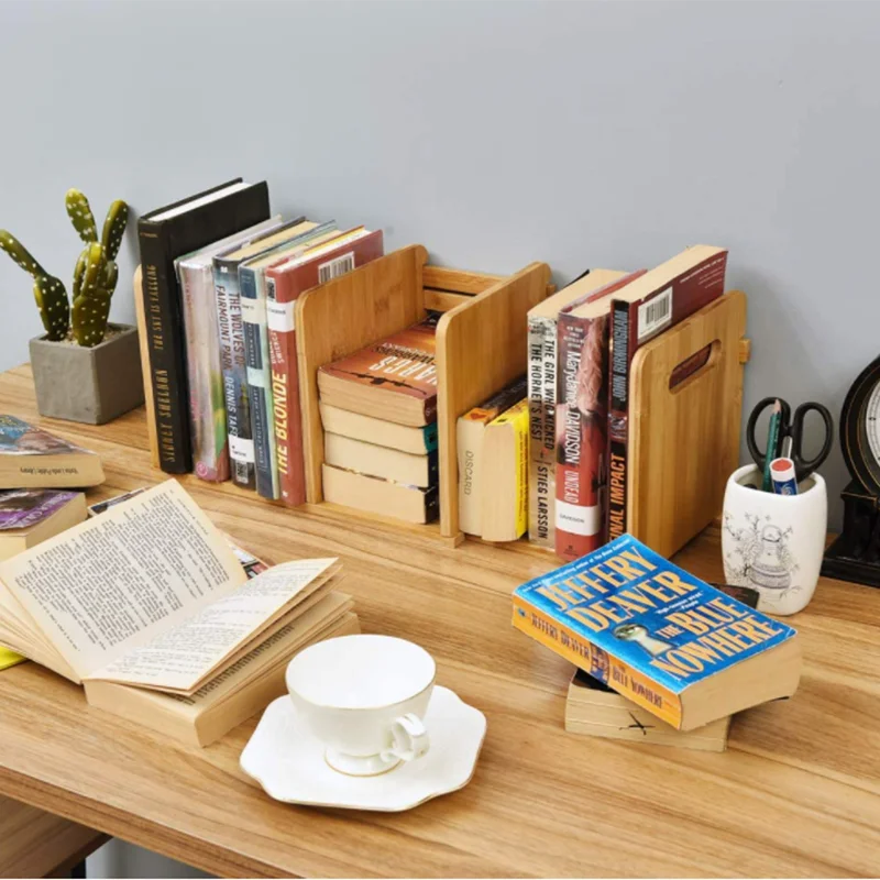Portable High Quality Durable desktop storage  organizer bookcase  bamboo bookshelf