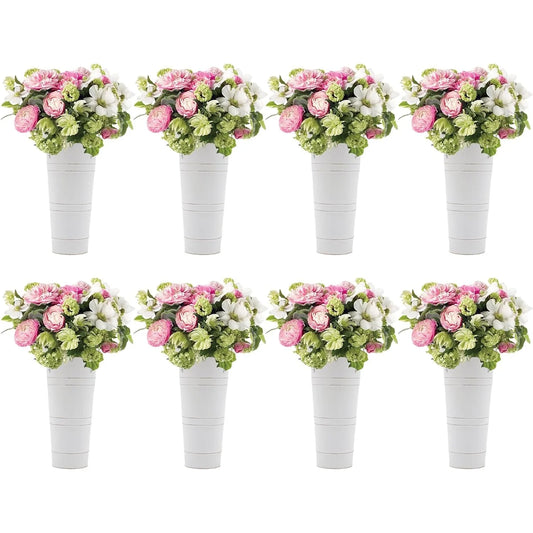 8PCS Metal Vases, Flower Vases for Bouquet, Home Farmhouse Vase Table Centerpiece Decoration for Wedding Party