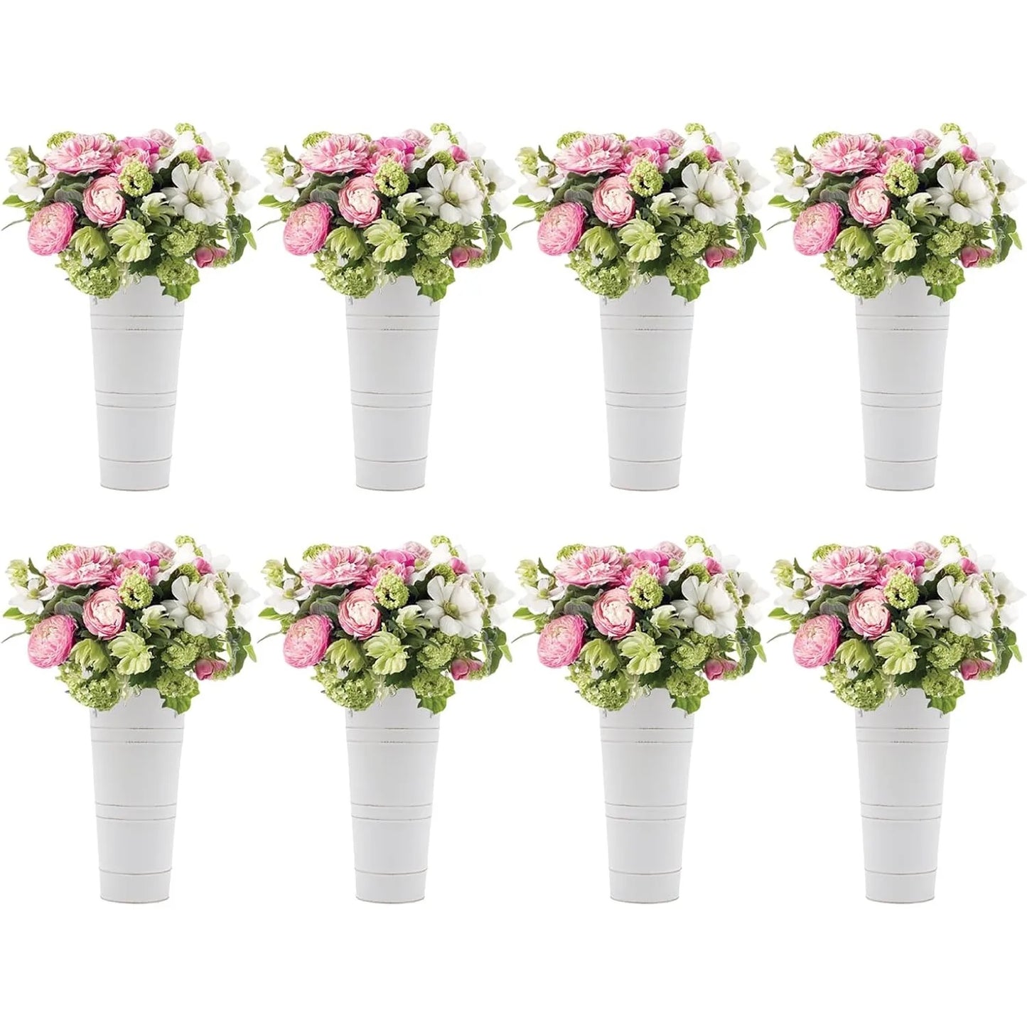 8PCS Metal Vases, Flower Vases for Bouquet, Home Farmhouse Vase Table Centerpiece Decoration for Wedding Party