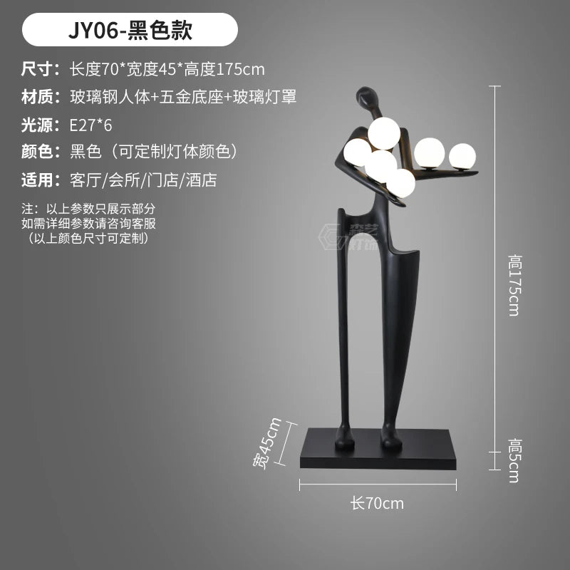 Humanoid Art Sculpture Fall Floor Lamp Living Room Light Luxury Design Sense Modern Creative Modeling Floor Lamp