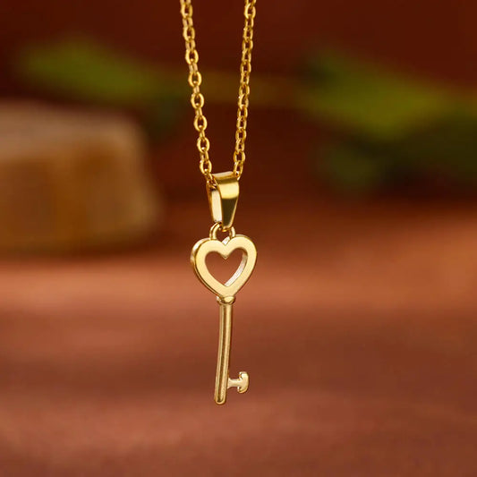 316L Stainless Steel Necklace For Women Vintage Gold Color Mini Heart Non-fading Pendant Jewelry Gifts