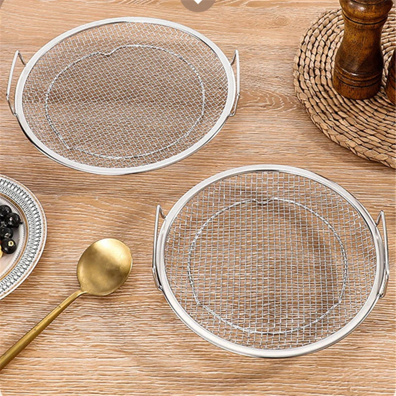 304 Stainless Steel French Fries Basket with Handle Food Skimmer Oil Filter Snack Tray Cooking Strainer Plate Kitchen Utensils