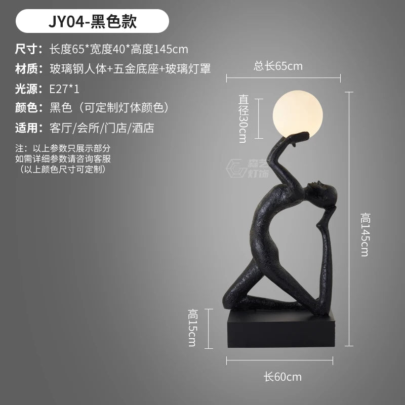 Humanoid Art Sculpture Fall Floor Lamp Living Room Light Luxury Design Sense Modern Creative Modeling Floor Lamp