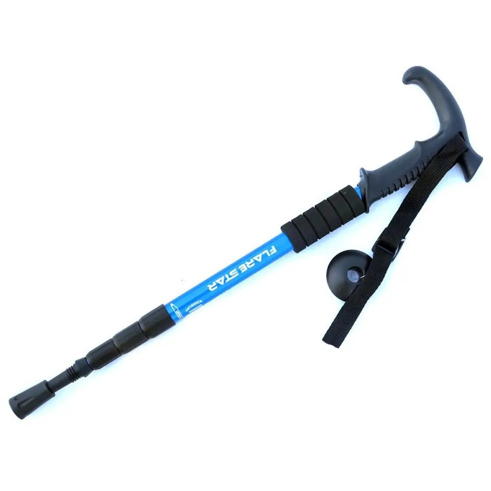4 Section Trekking Poles Folding Non-slip Walking Stick Aluminium Alloy Ergonomic Handle Design Foldable Crutches Hiking