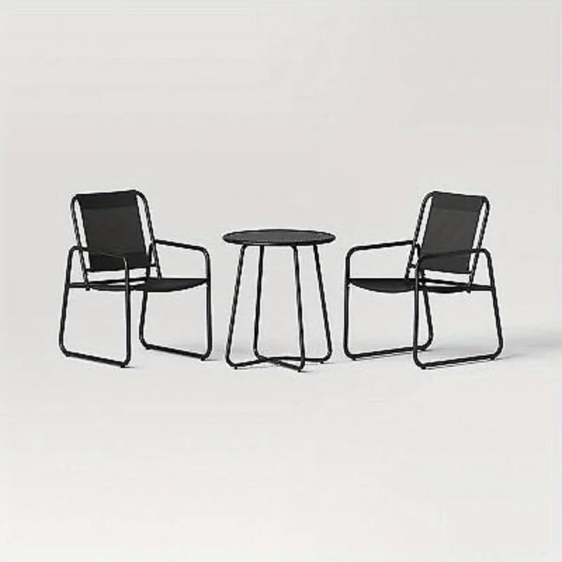 3pc Metal Patio Bistro Set, Outdoor Furniture Set - Black - Room Essentials