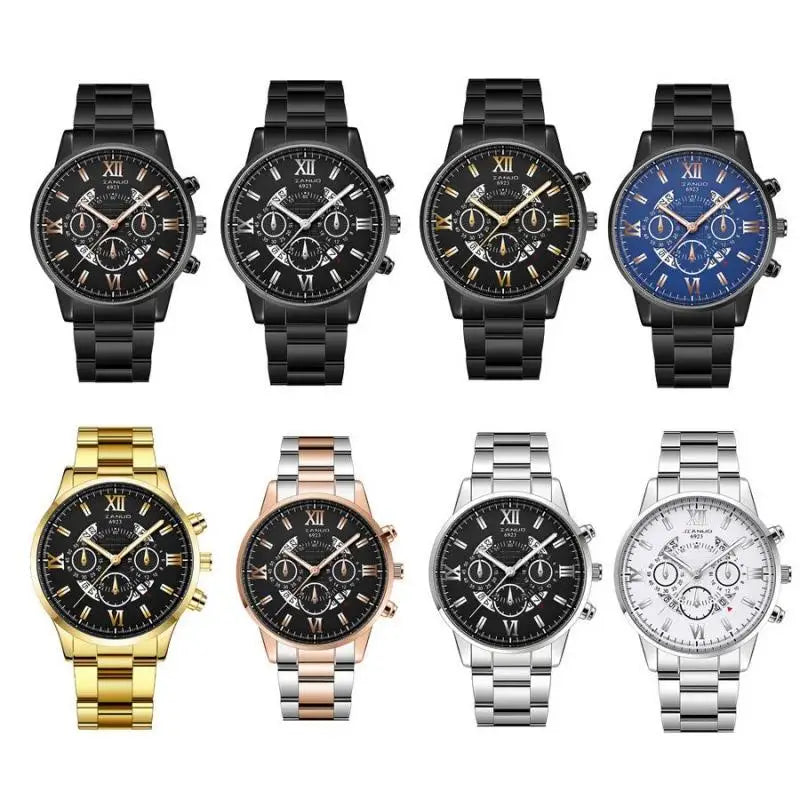 Luxury Men's Steel Strap Luminous Calendar Watch Business Fashion Wristwatch Sports Watch Men's Gifts