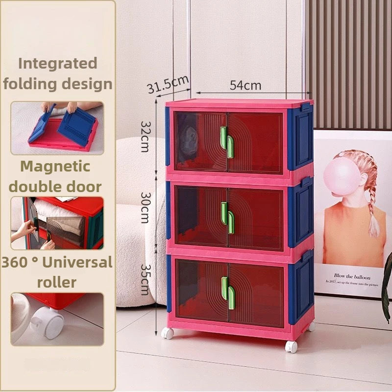 Bedroom Storage Box Clothing Cabinet Organizing Foldable Living Room Storage Cabinet Stationery Toy Organization Boxes Kitchen