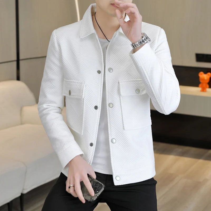 Autumn Korean Fashion Men's Jacket Slim Fit Long Sleeve Casual Business Outwear Windproof Social Streetwear Coats men clothing