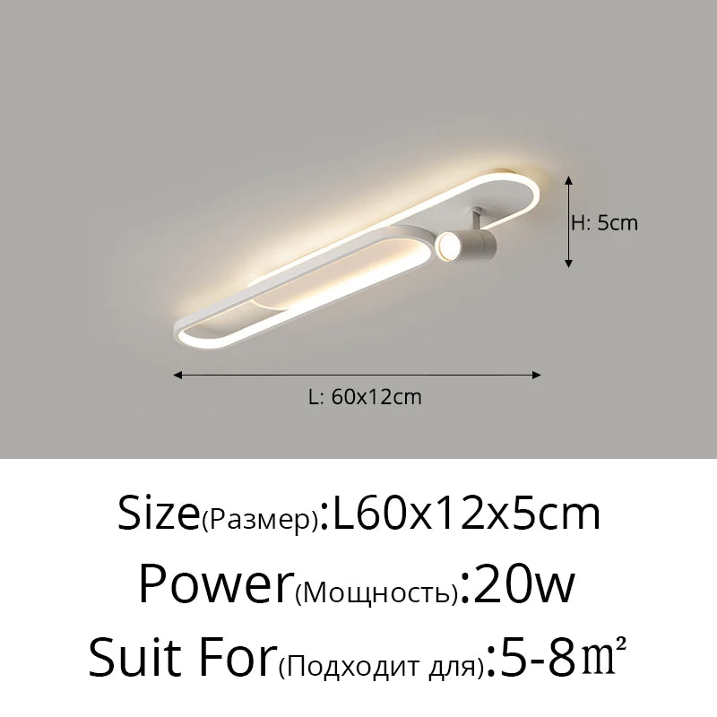 LED Ceiling Lights With Spotlights Minimalist Track Lights for Bedroom Lobby Dining Room Hall Corridor Long Strip Ceiling Lamps