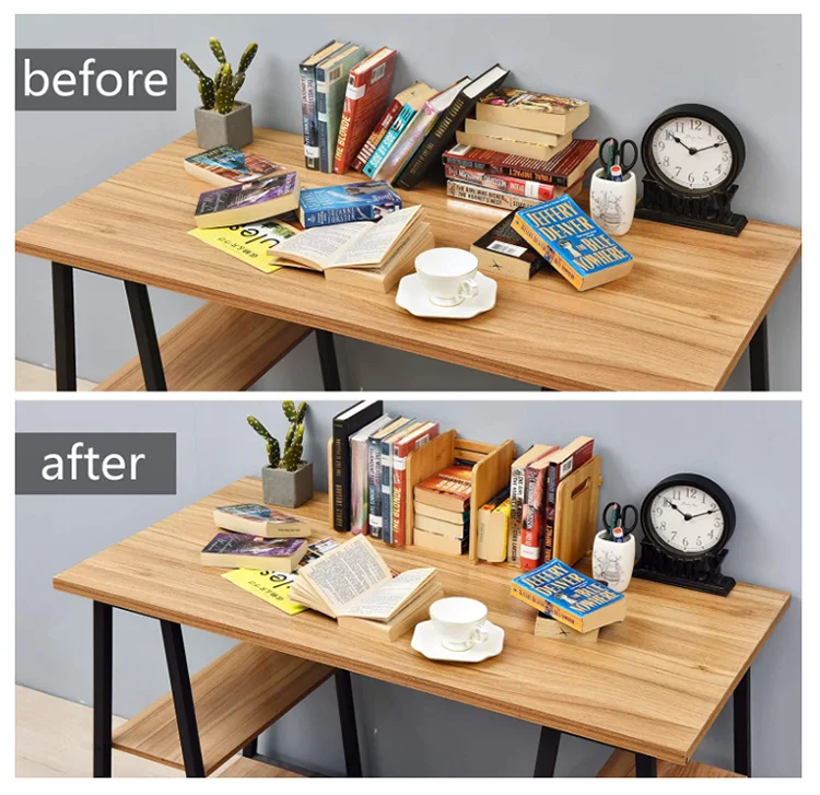 Portable High Quality Durable desktop storage  organizer bookcase  bamboo bookshelf