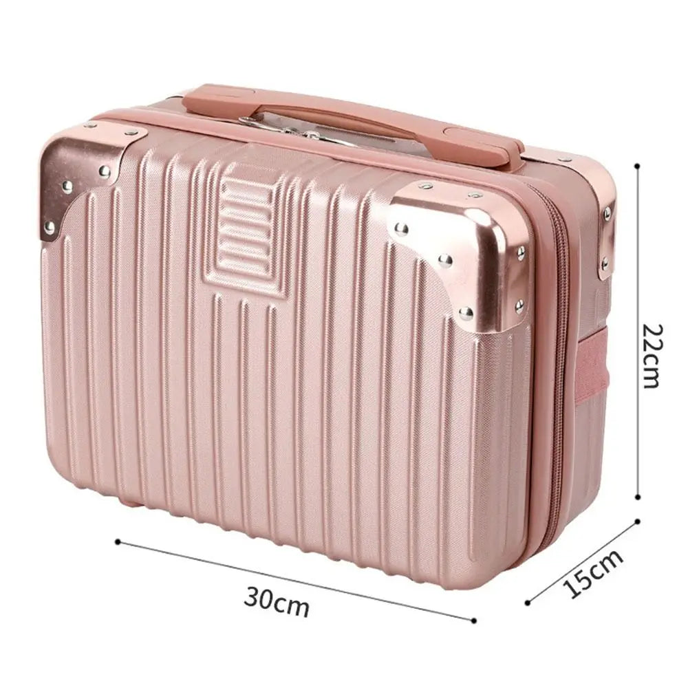 Mini Travel Suitcase Hot Sales Hand Metal corner Boarding Case Travel Luggage Cosmetic Box For Women