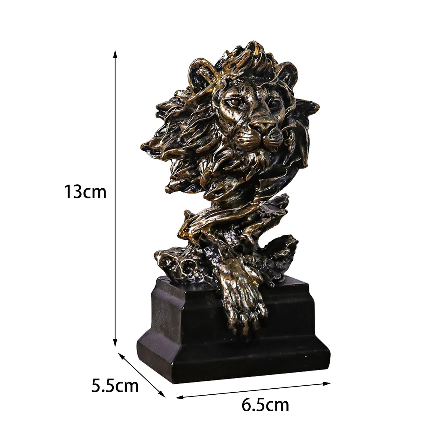 Lion Head Statue Lion Head Sculpture Handcarved Crafts Desktop Ornament Lion Art Figurine Decorative for Bookshelf Office
