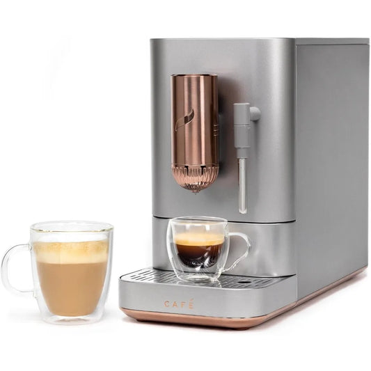 Affetto Automatic Espresso Machine + Milk Frother | Built-In & Adjustable Espresso Bean Grinder | One-Touch Brew in 90 Seconds