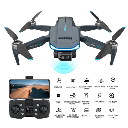 F194 Drone GPS Positioning 4K Ultra Wide Angle Multi Battery Range Brushless Optical Flow Obstacle Avoidance Dual Camera