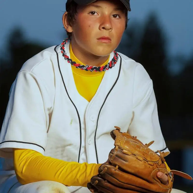 Braided Baseball Necklace Multipurpose Novelty Rope Necklace 18 Inches Sports Necklace Athletes Necklaces For Soccer