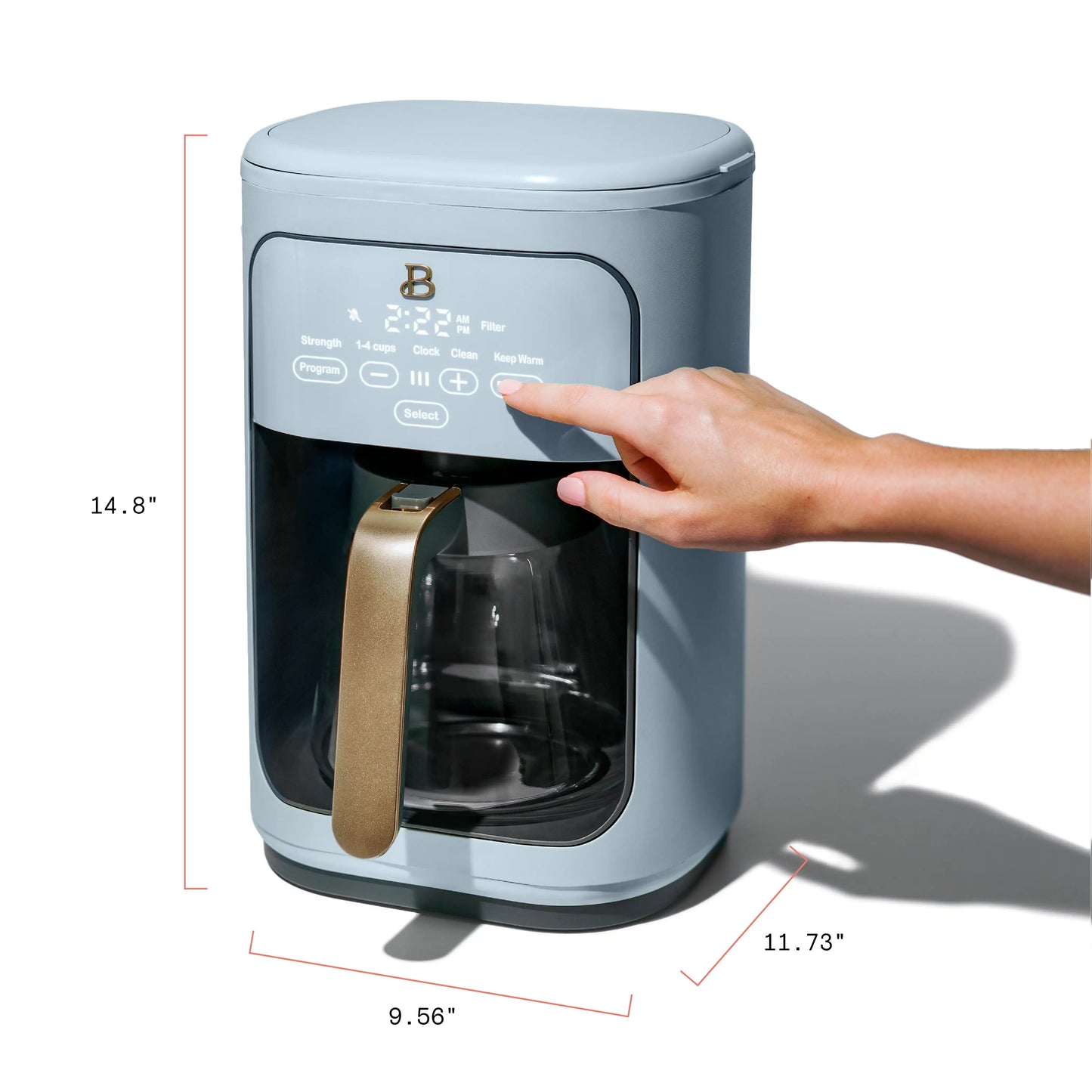 Beautiful 14 Cup Programmable Touchscreen Coffee Maker, Black Sesame by Drew Barrymore