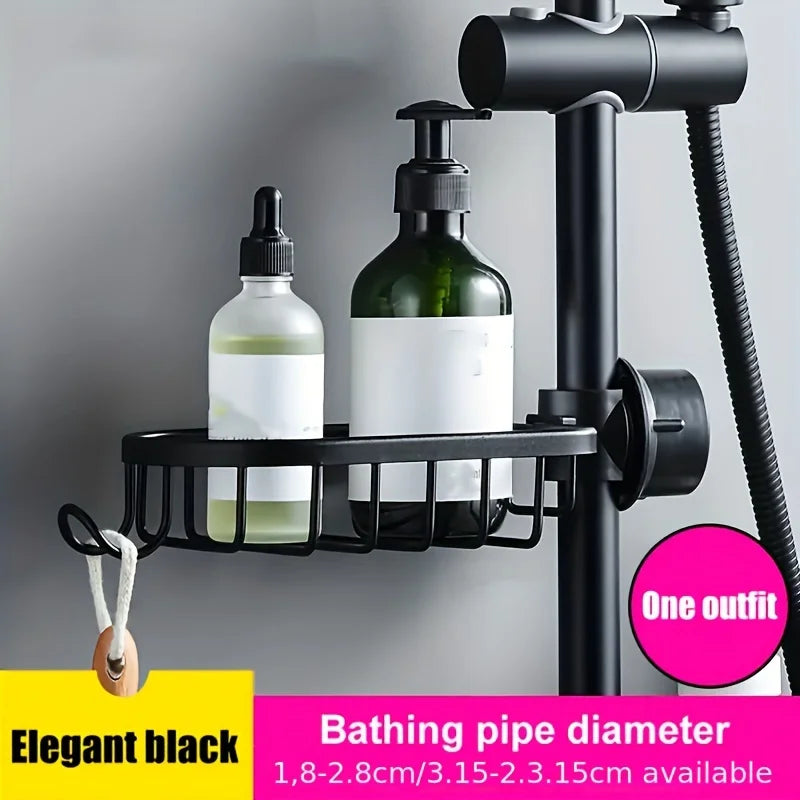 Shower Rack Bathroom Punch-Free Space Aluminum Shower Room Shower Rod Storage Rack Kitchen Faucet Drain Rack