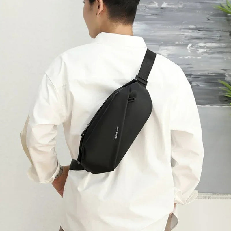 Solid Nylon Small Design Men's Waist Bag Simple and Fashionable Crossbody Bag Leisure Commuting Bolsos Aesthetic Shoulder Bags