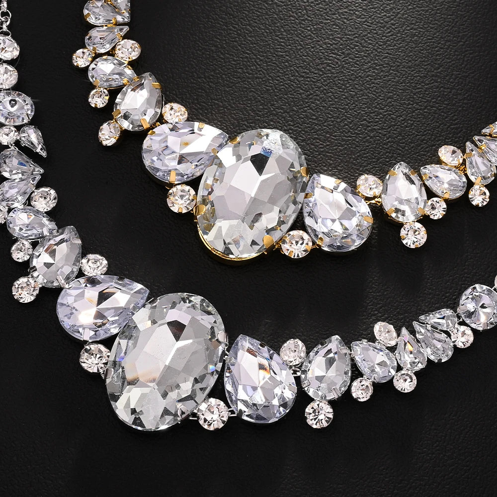 Stonefans Trend Exaggerated Crystal Choker Necklace Wedding Accessories 2025 Fashion Large Rhinestone Collar Choker for Women