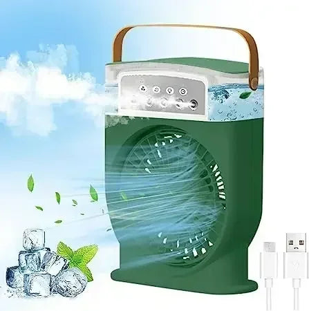 3 In 1 Portable Fan Air Conditioner Humidifier Cooling USB Fan Air Cooler LED Night Light Water Mist Humidification Fans