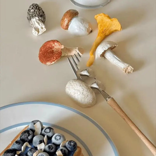 French Mushroom Chopstick Cutlery Holder Colorful Resin Knife Fork Spoon Coaster Holder Mushroom Umbrella Vintage Ornament