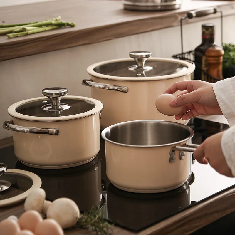 Non-stick Pots and Pans Kitchen Stainless Steel Cookware Set Induction Cooker Pot set