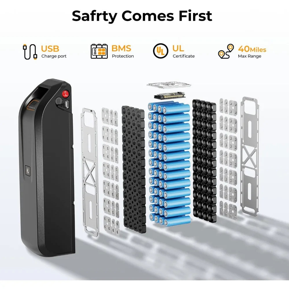 EB5 Electric Bike for Adults with Peak 500W Brushless Motor, 40Miles 20MPH Commuting Electric Mountain Bike