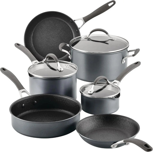 Series With Scratchdefense Technology Nonstick Induction Cookware/Pots And Pans Set, 9 Piece, Graphite