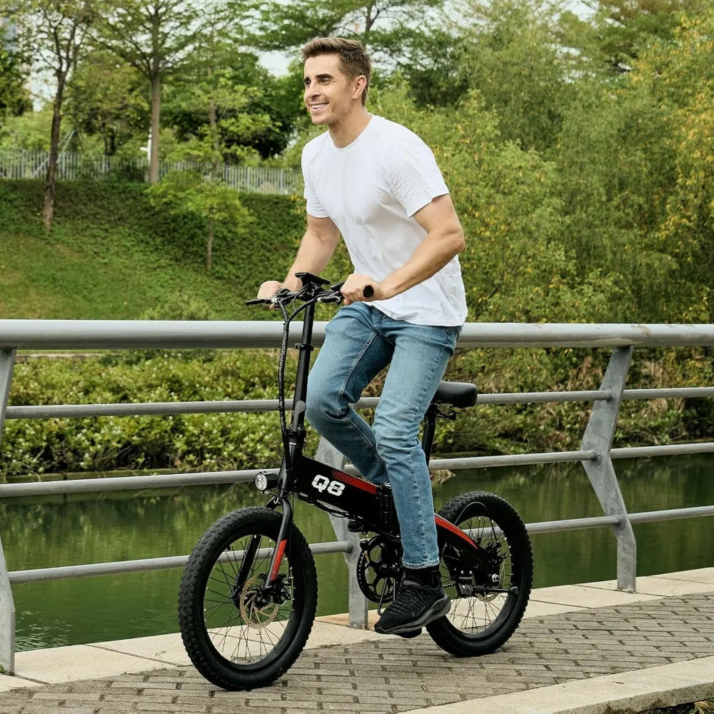 Folding Electric Bike for Adults,Electric Bicycle with Removable Battery,20MPH Commuting Electric Bike,High Brushless Gear Motor
