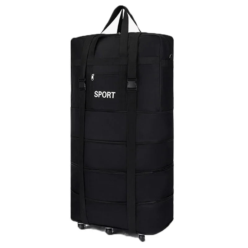 Plus Airline Checked Bag Oxford Large Capacity Travel Universal Wheel Foldable Luggage Moving Storage Bag Rolling Packing Cubes