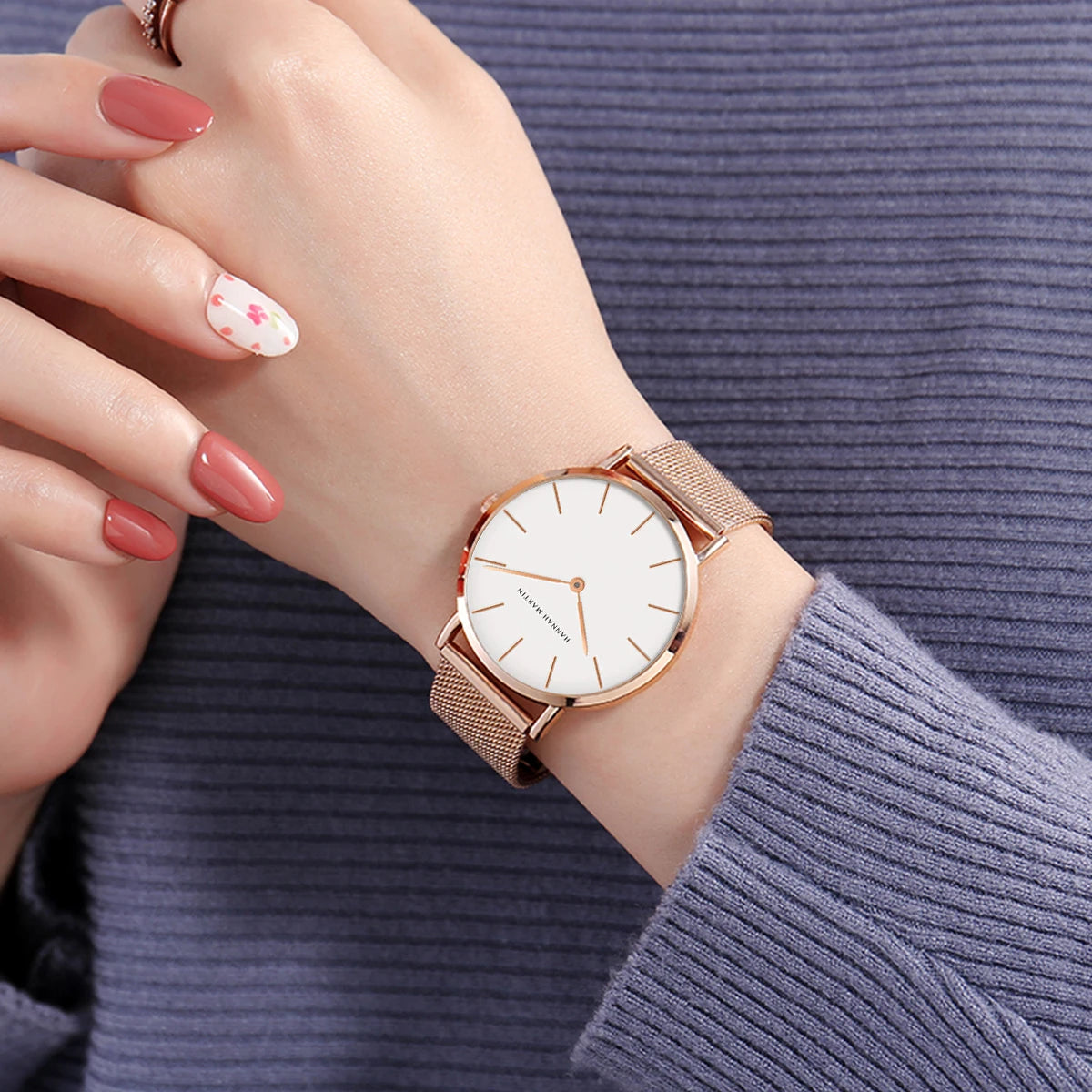 Women Watch Top Brand Dropshipping Japan Quartz Movement 36mm Rose Gold Waterproof Fashionable Nordic Minimalist Ladies Watches