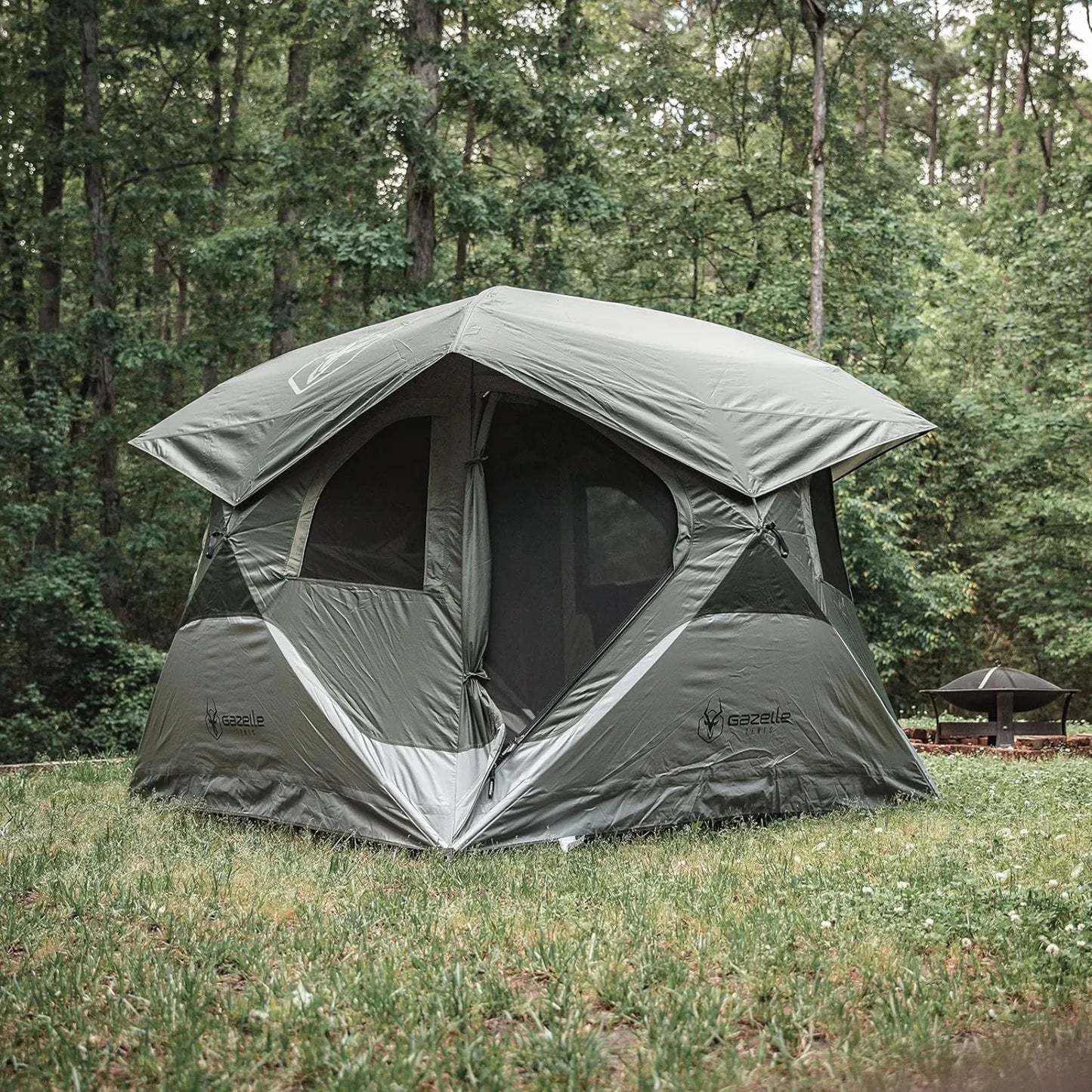 US ™ T4 Hub Tent, Easy 90 Second Set-Up, Waterproof, UV Resistant, Removable Floor, Ample Storage Options