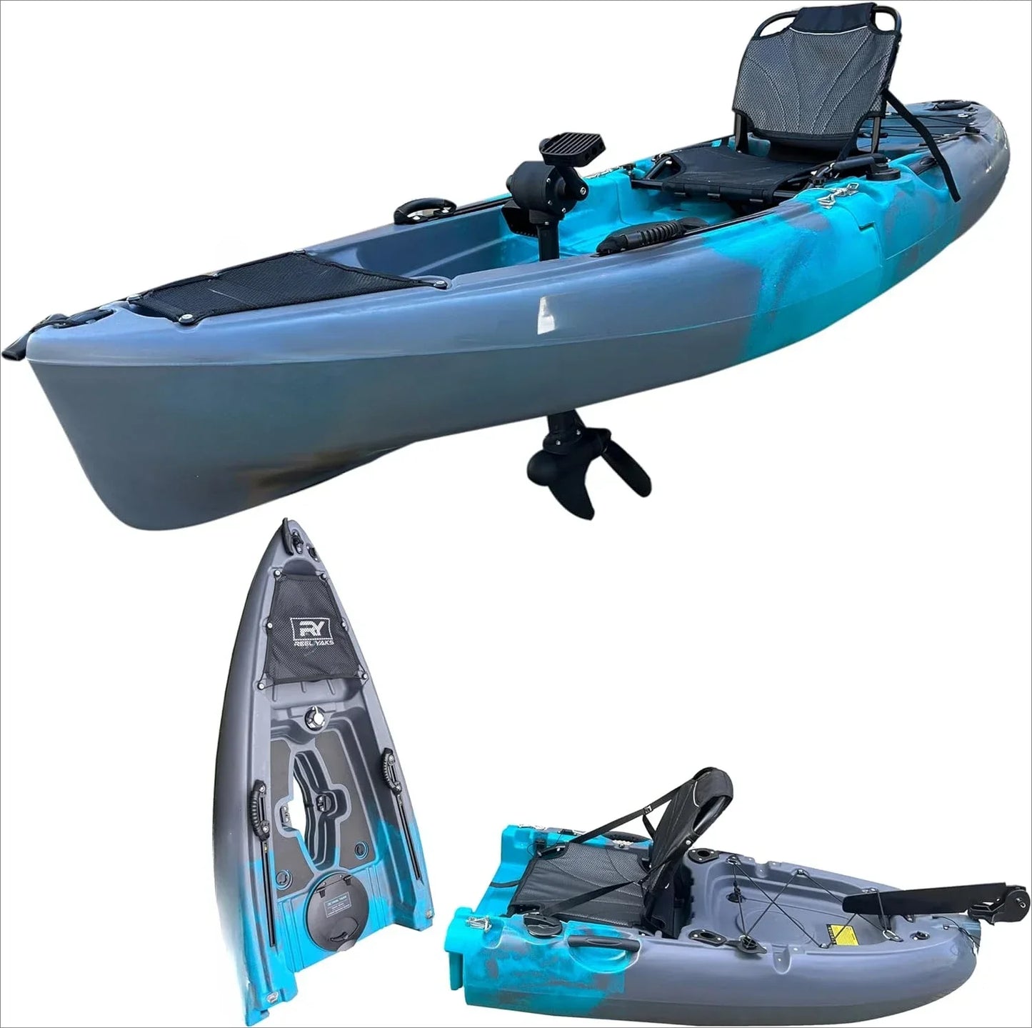 9.5ft Raptor Modular Propeller Drive Fishing Kayak 380 lbs Capacity, Super Lightweight Easy StoreCarry sea pro boat accessories