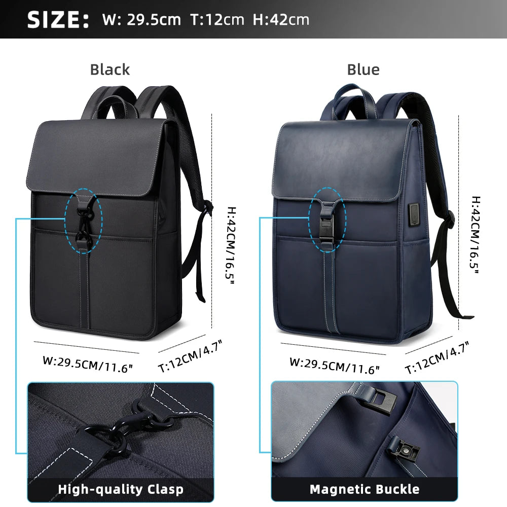 HcanKcan Business Vintage Men's Backpack Waterproof Large Capacity 15.6“Laptop Pack USB Charging School Teenager School Backpack