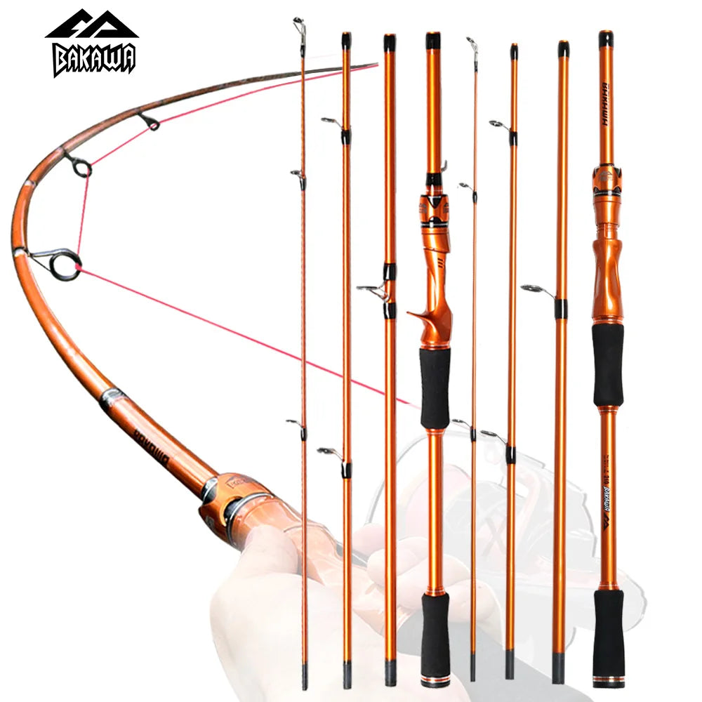 BAKAWA 1.8M 2.1M Casting Spinning Fishing Rods 4 Section UltraLight Portanble Lure Feeder Pole Travel Pesca Saltwater Freshwater