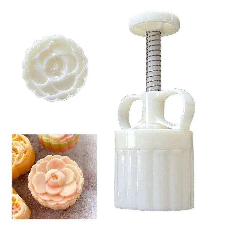 Camellia Flower Mooncake Press Mold Cookie Stamps Chinese MidAutumn  Cake Makers Decoration Tool  DIY Cookie Cooki cutter steel