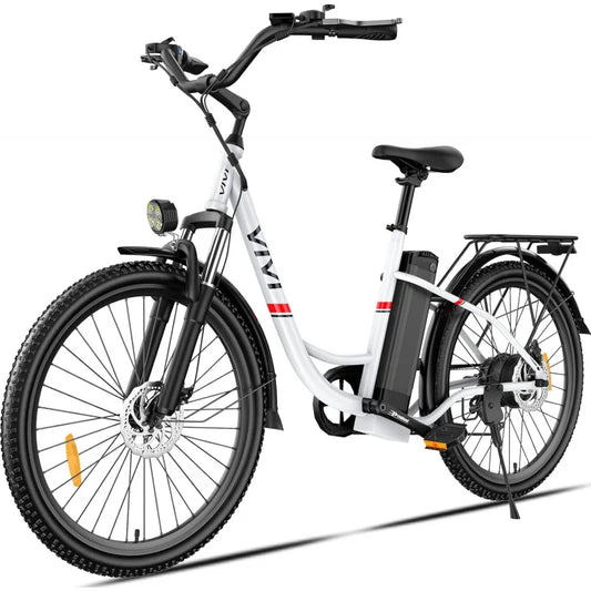 QVivi for Adults 750W Peak Ebike with Removable Battery, 26'' Electric Commuter Bike 21.7MPH; 50 Miles Adult Electr