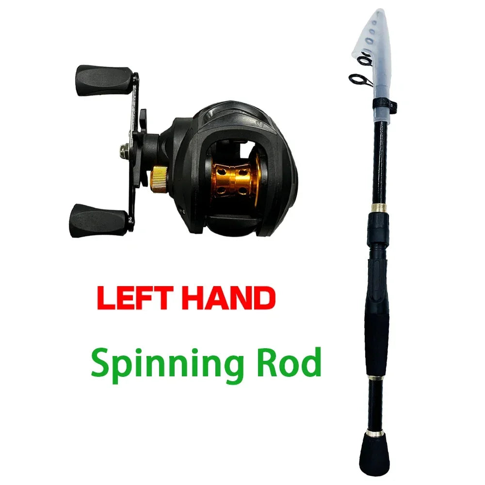 Telescopic Lure Fishing Rods High Quality 1.6m-2.4m Carbon Fiber Spinning Casting Fishing Jig Baitcasting Rod Mini Travel Pesca