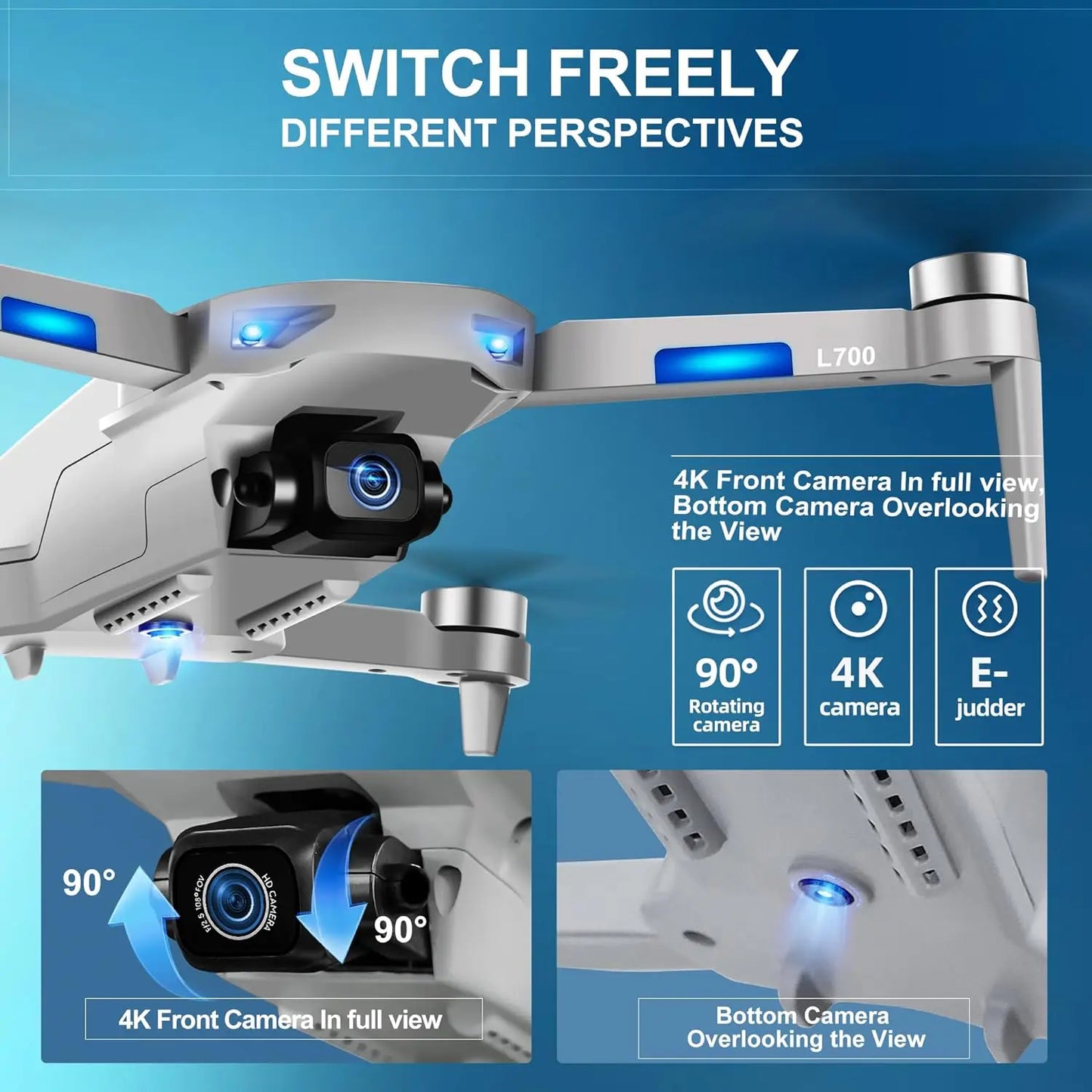 NBD Drone with Camera 4K for Adults, Easy GPS Quadcopter for Beginner  Brushless Motor, 5GHz Transmission, Auto Return Home