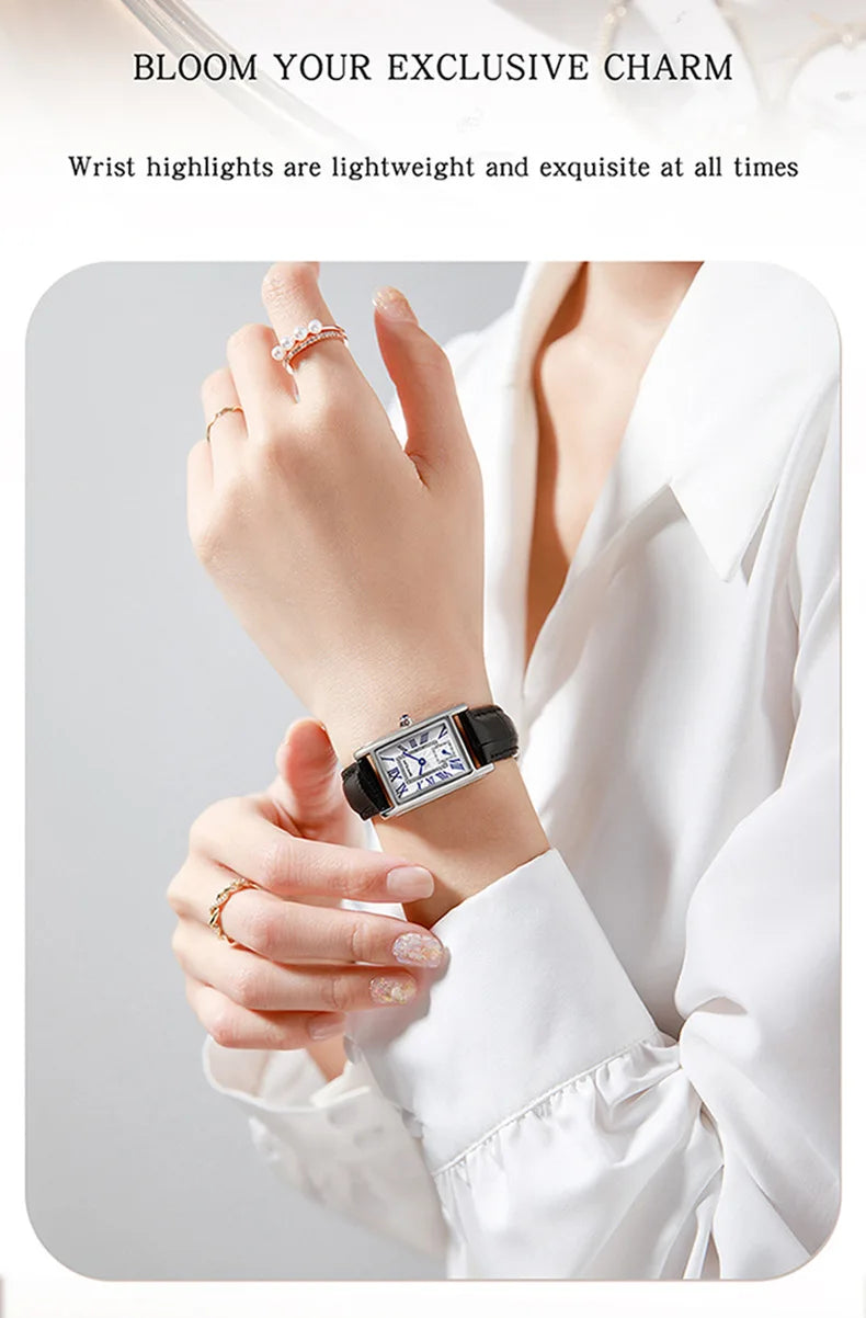Sanda 1116 New Fashion 2025 Elegant Design Rectangle Dial Water Resistant Quartz Movement Business Women Analog Wrist Watch