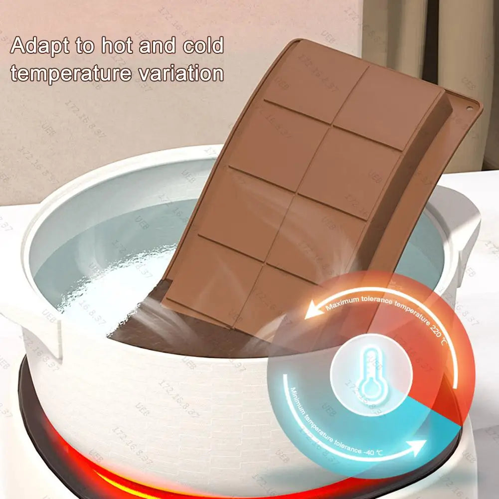 1/2PCS 10-hole Chocolate Bar Mold 3D Silicone Dubai Chocolate Mold for Stuffed Bar Silicone Molds Birthday Cake Handmade Gifts