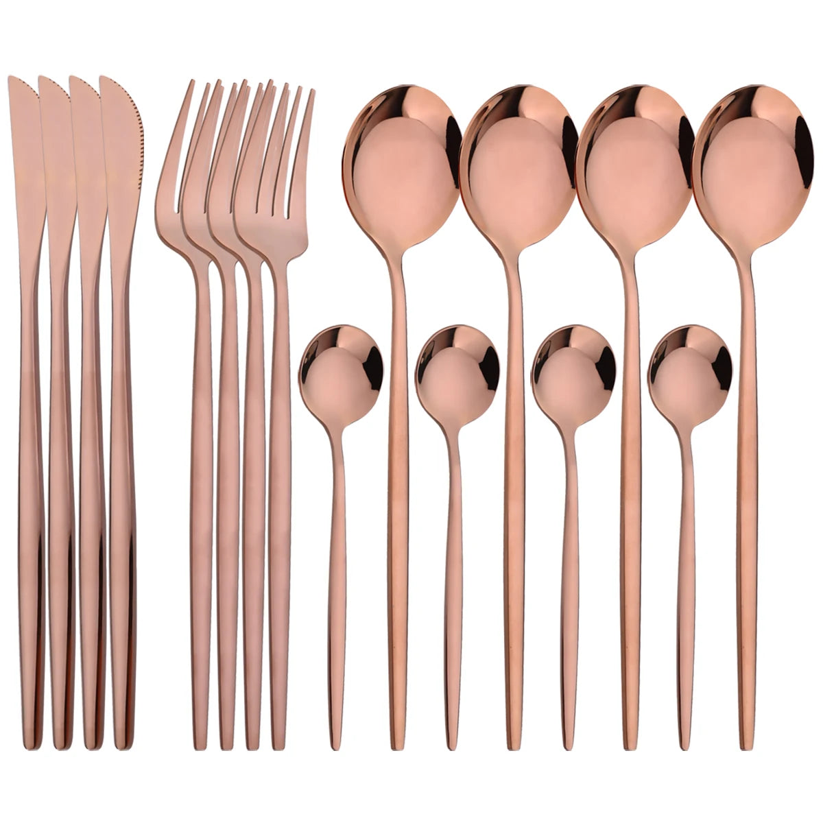 16Pcs Tableware Dinnerware Set Black Gold Cutlery Set Stainless Steel Fork Knife Teaspoon Dinner Silverware Kitchen Flatware Set