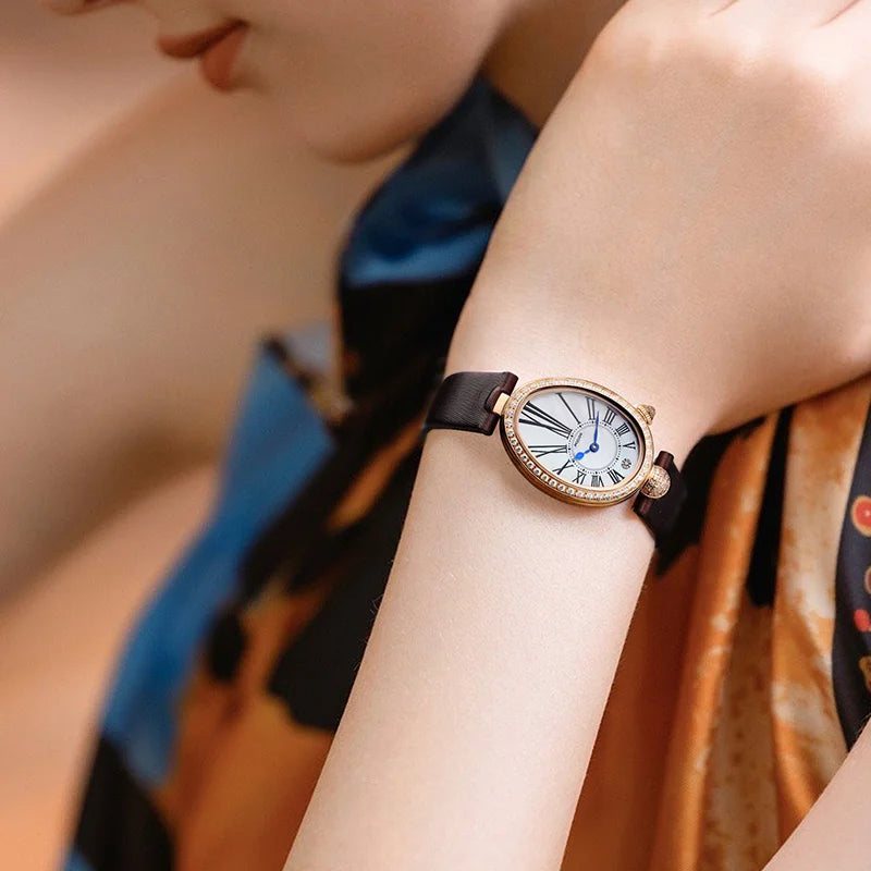 ROCOS Luxury Brand Woman Watch High Quality Fashion Oval Ladies Fashion Quartz watches Leather Waterproof  Watch for Women R0233