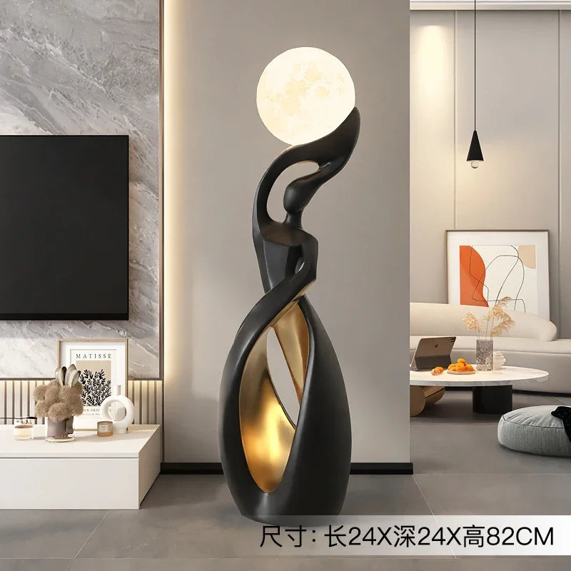 Sculpture 82cm Creative Abstract Art Ornament Lamp Luxury Living Room TV Cabinet Sofa Side Floor Decoration Home Decor Gift