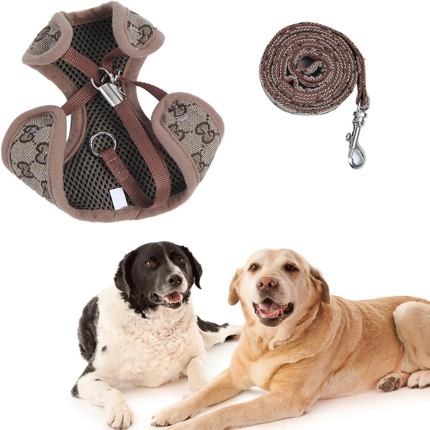 Adjustable, Lightweight, Escape-Proof Soft Pet Harness Leash Belt for Pet Jogging and Dog Training, Polyester Material