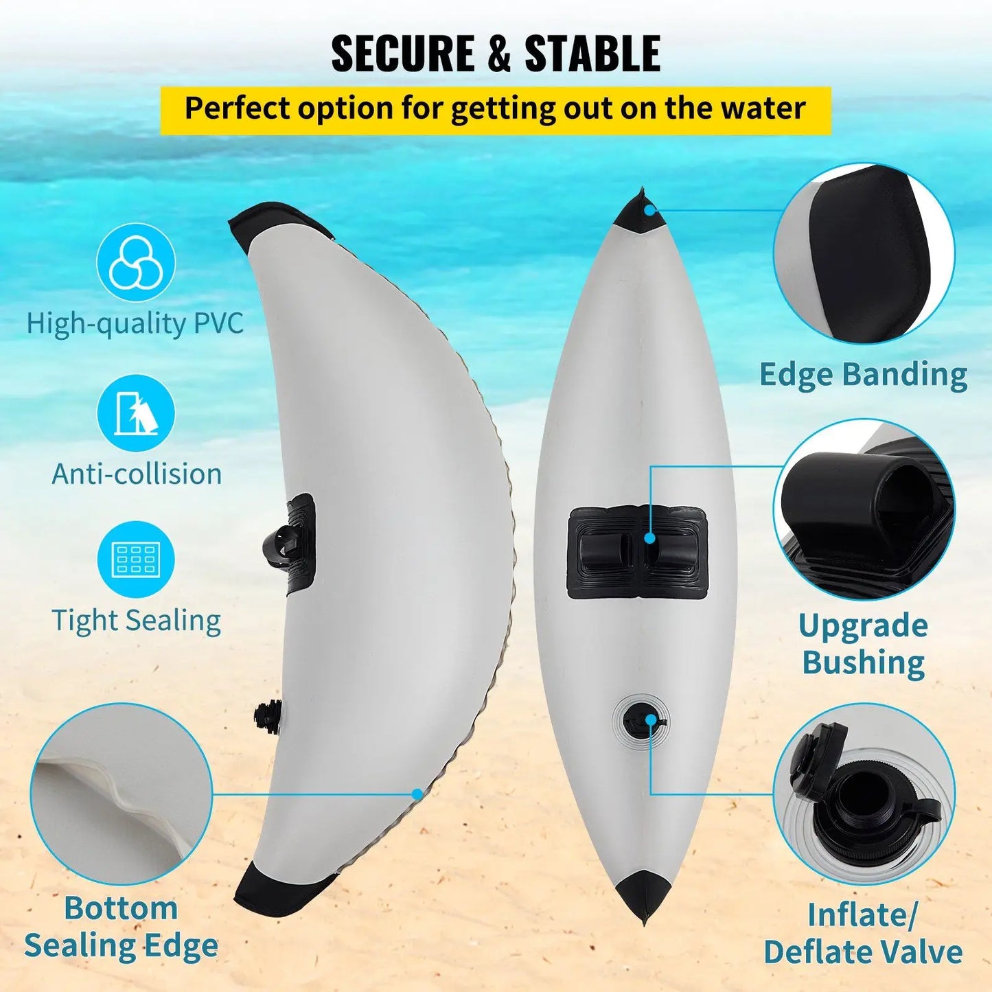 Standing Float Stabilizer System Kit for Kayaks, Kayak Outrigger Stabilizers, Canoes, Fishing Boats