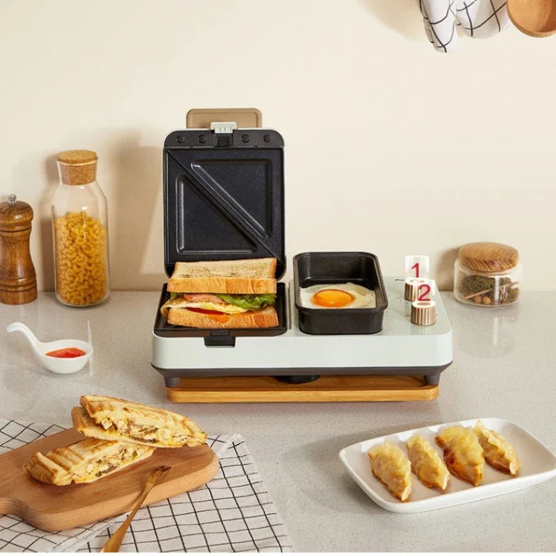 Toaster Oven  Sandwich Breakfast Machine Household Small Light Food Machine Lazy Multi-Function Waffle Toast Press and Bake